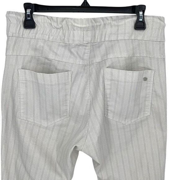 Bevy Flog Womens Shely Stripe Drawstring Metallic Skinny Casual Pants White Size - Picture 5 of 12